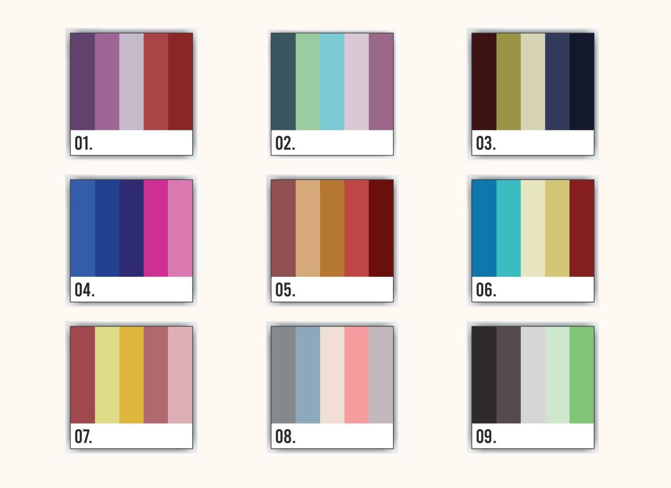 Vector color palette set