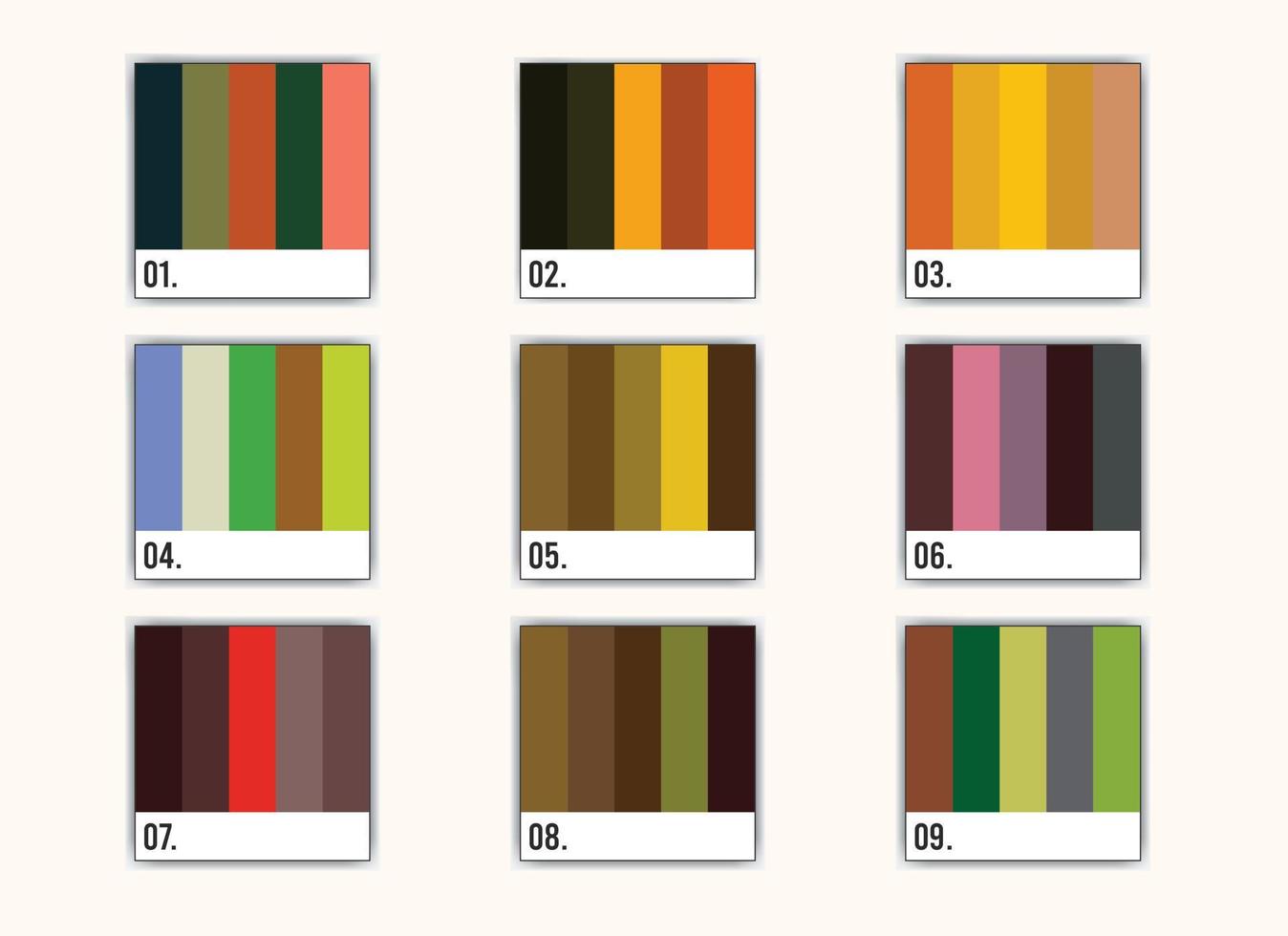 Vector color palette set