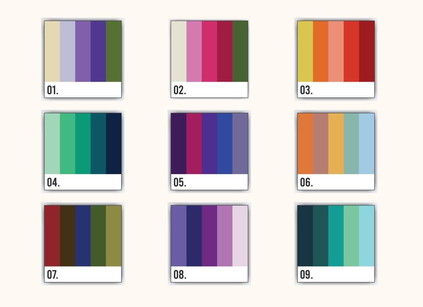 Vector color palette set