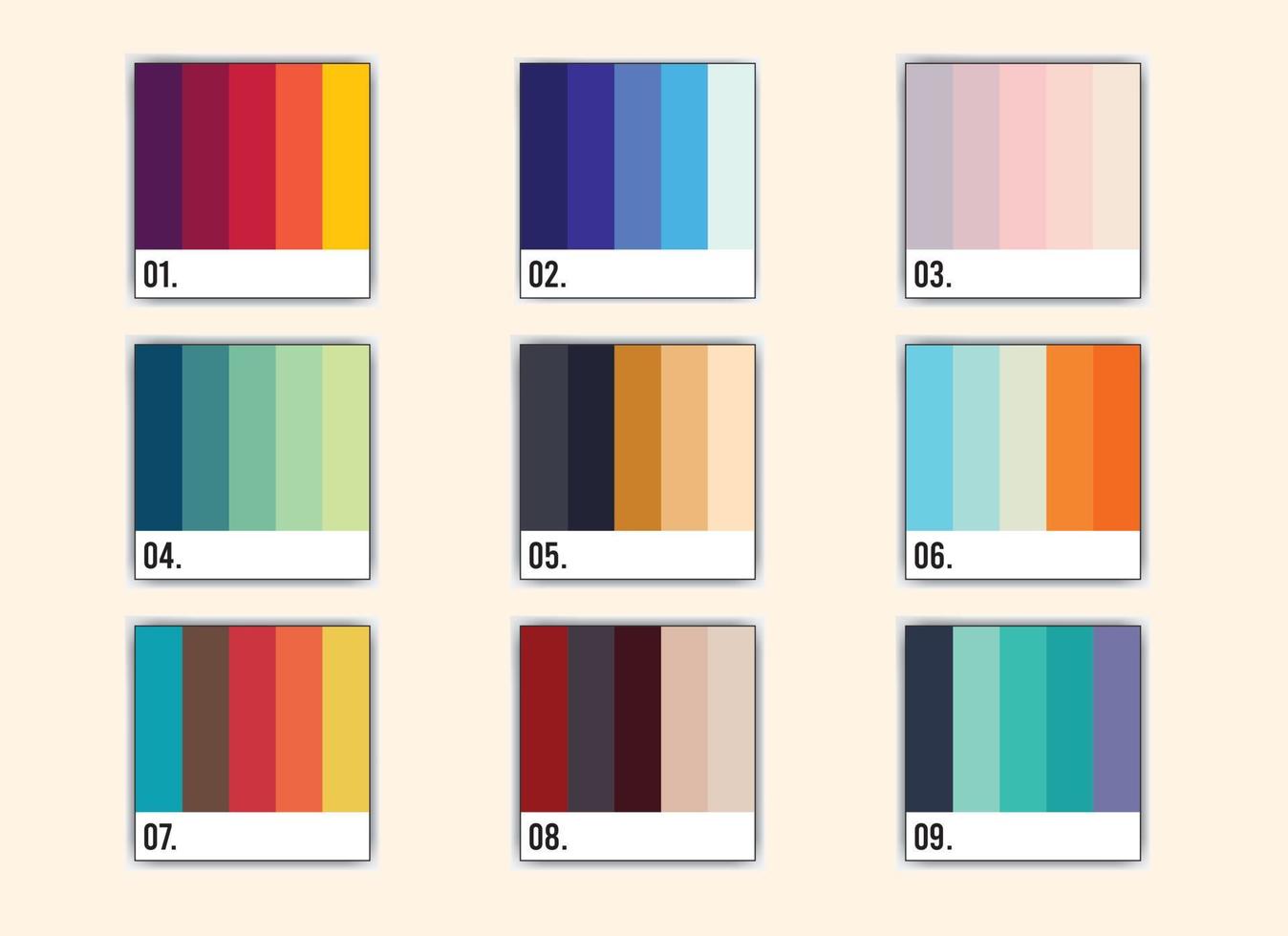 Vector color palette set