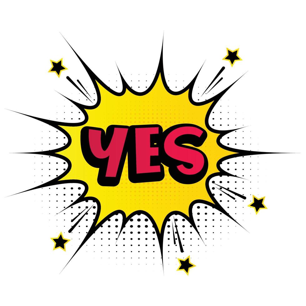 Yes comic vector design for free download