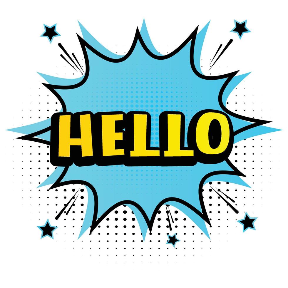 Hello comic vector design for free download