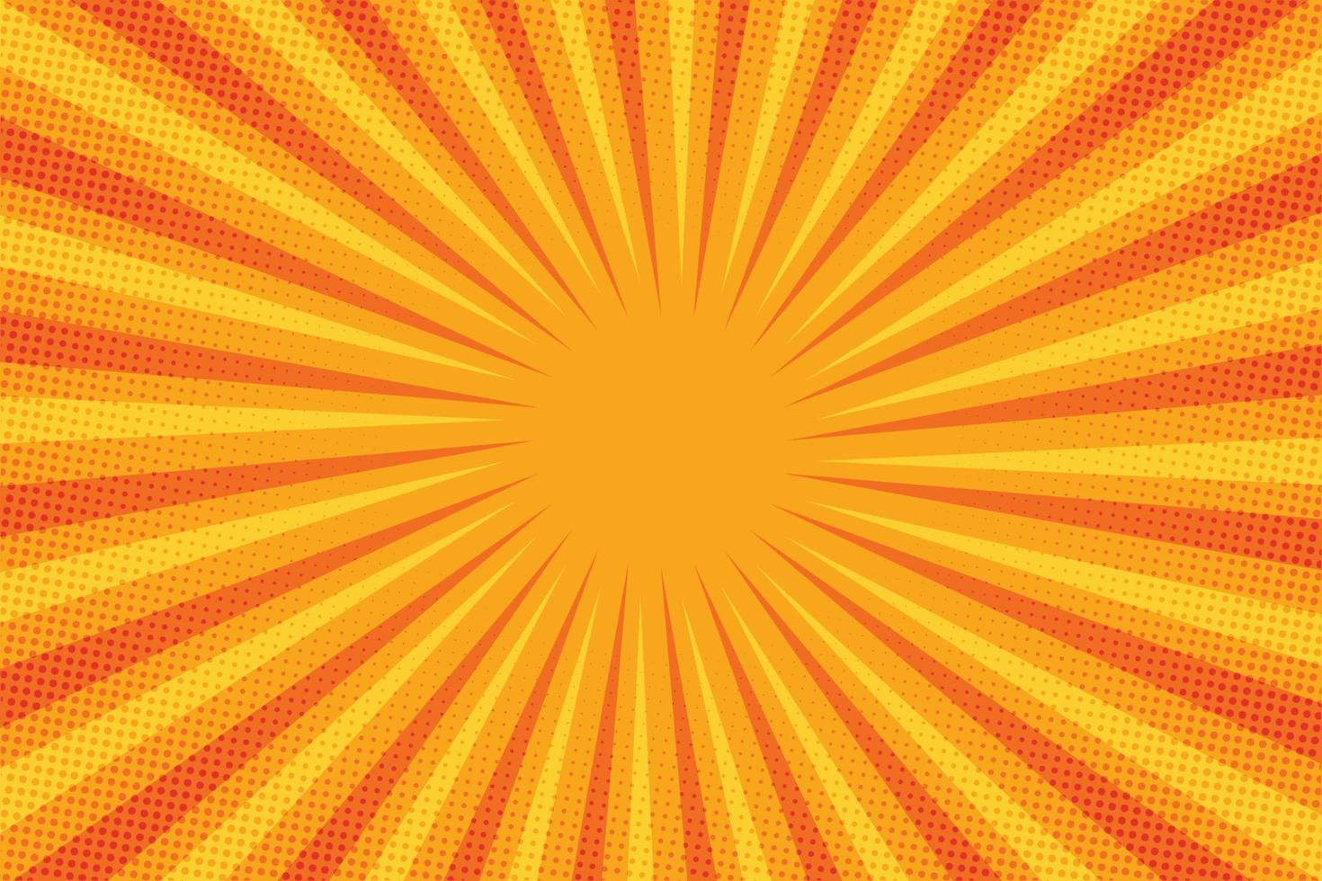 Retro sunburst vector on yellow background