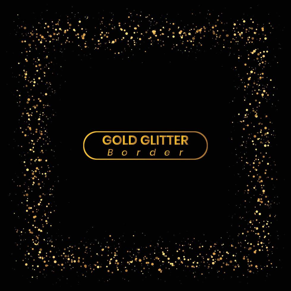 Gold glitter frame border vector