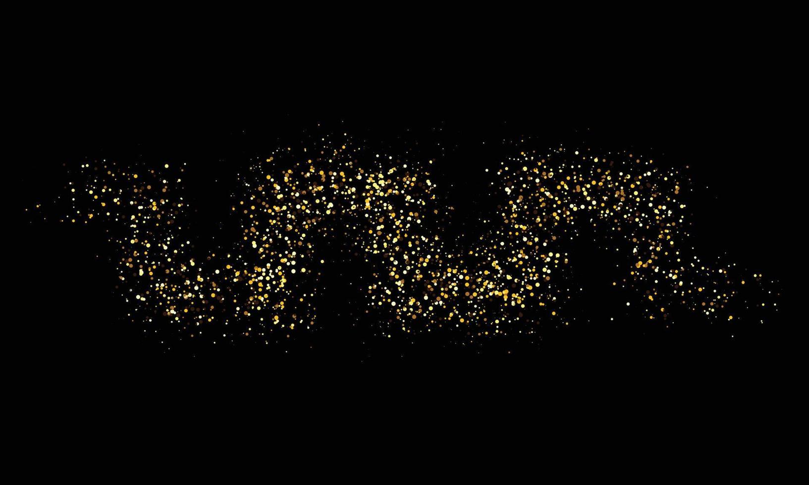 zigzag forma dorado Brillantina vector en negro antecedentes