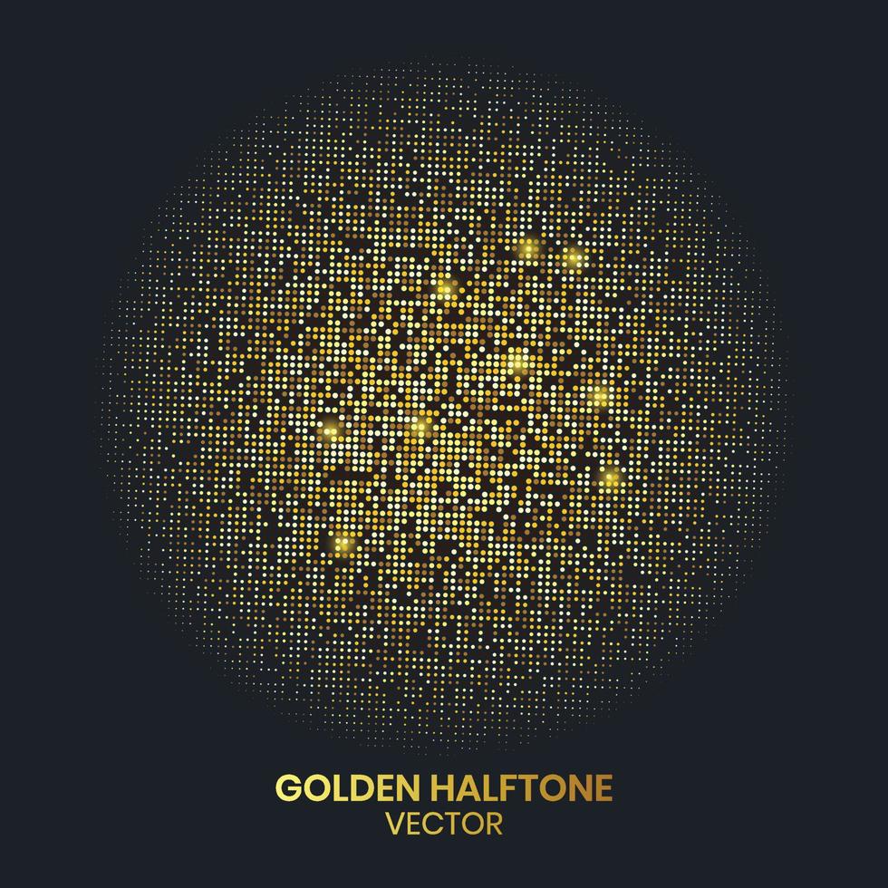 Golden halftone glitter vector