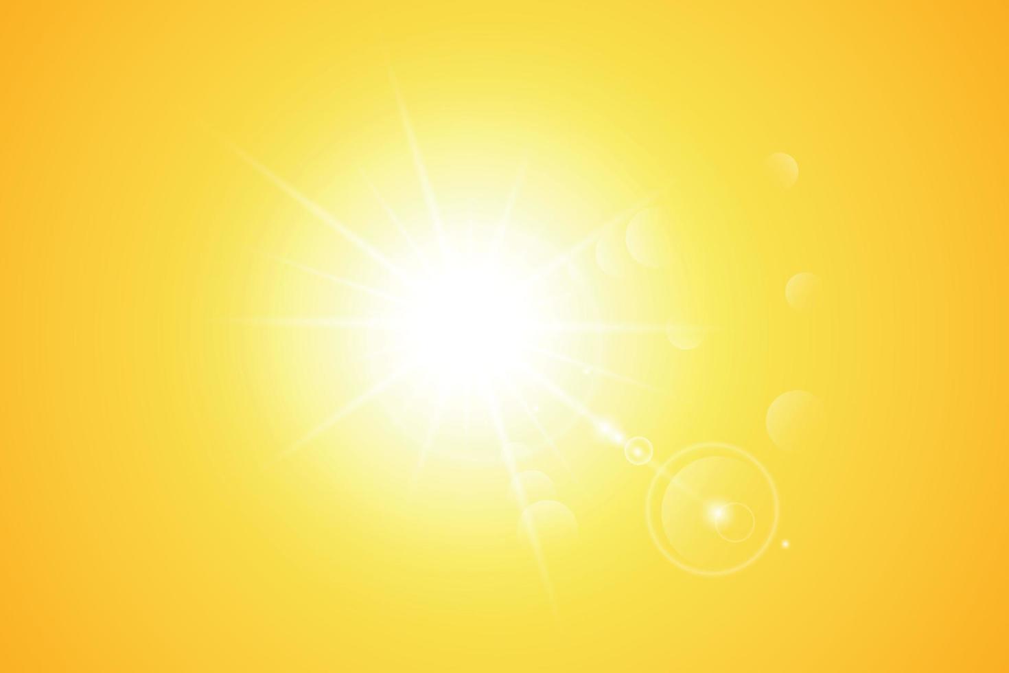 Bright yellow background with lens flare vector