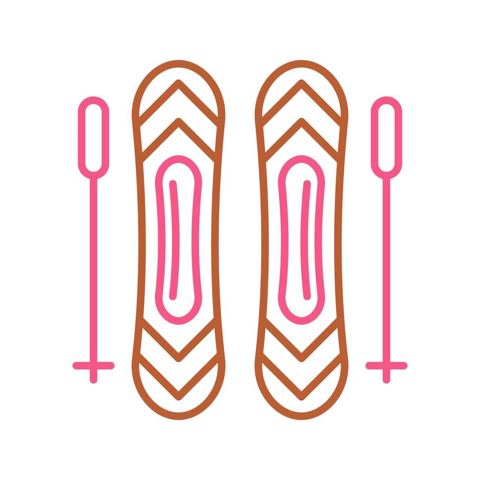 Ski Sticks Vector Icon