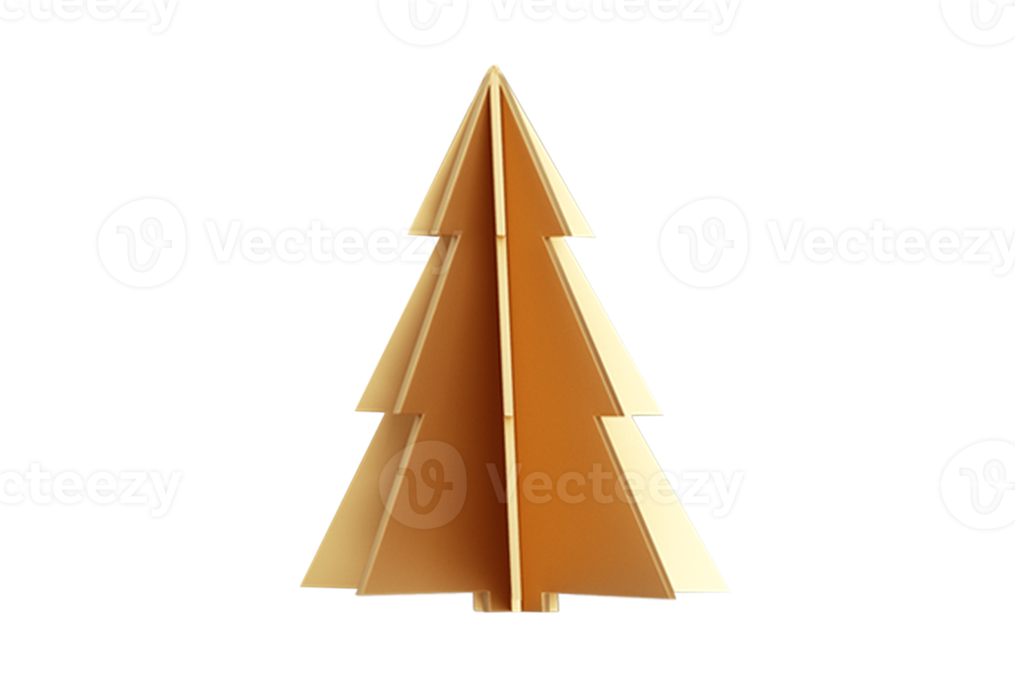 Yellow christmas tree isolated on a transparent background png