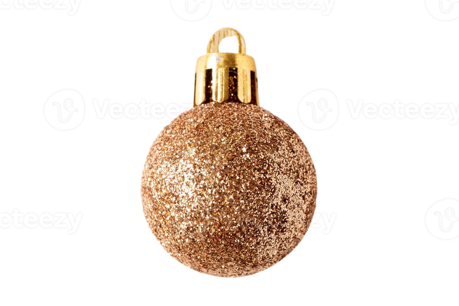 Gold christmas ball isolated on a transparent background png