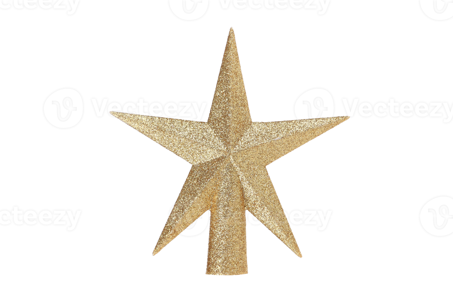 Gold christmas star isolated on a transparent background png