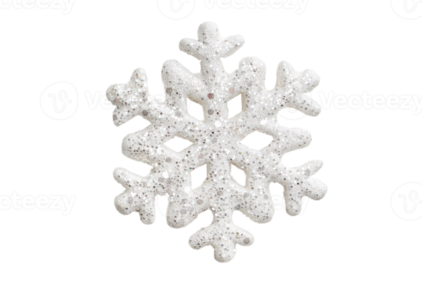 White snowflake isolated on a transparent background png