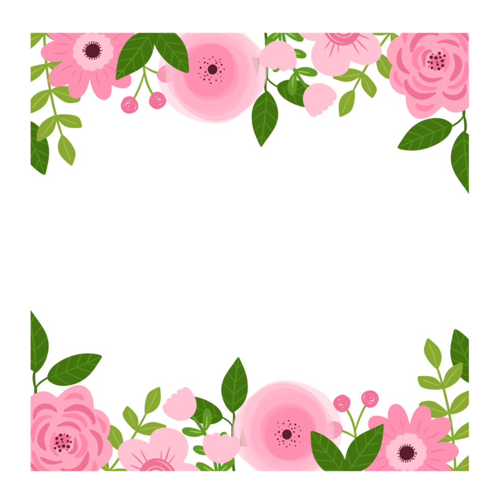 Floral border wreath png