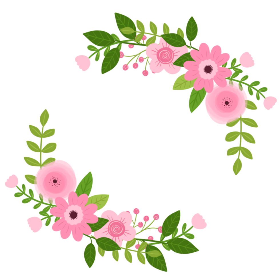 Floral border wreath png