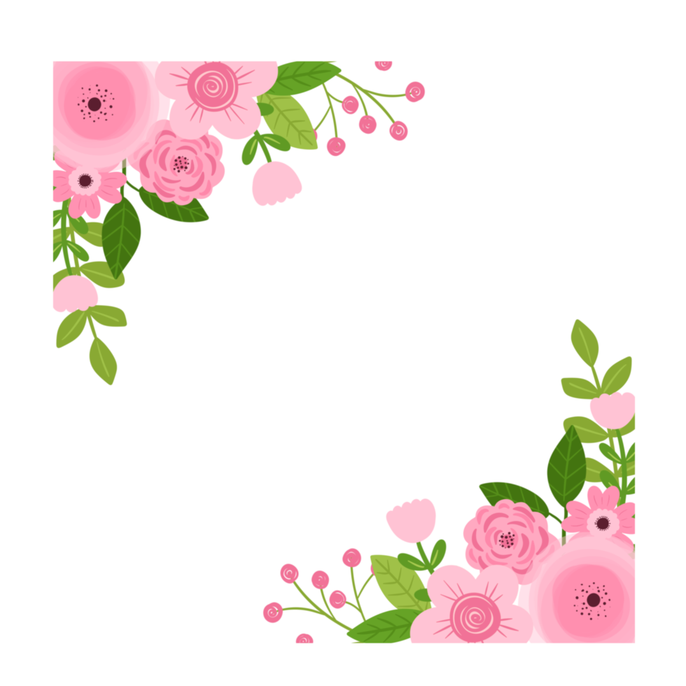 Floral border wreath png