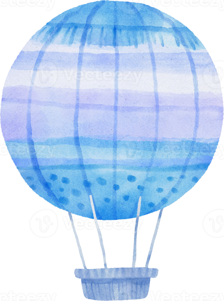 watercolor hot air balloon isolated cute and soft children png