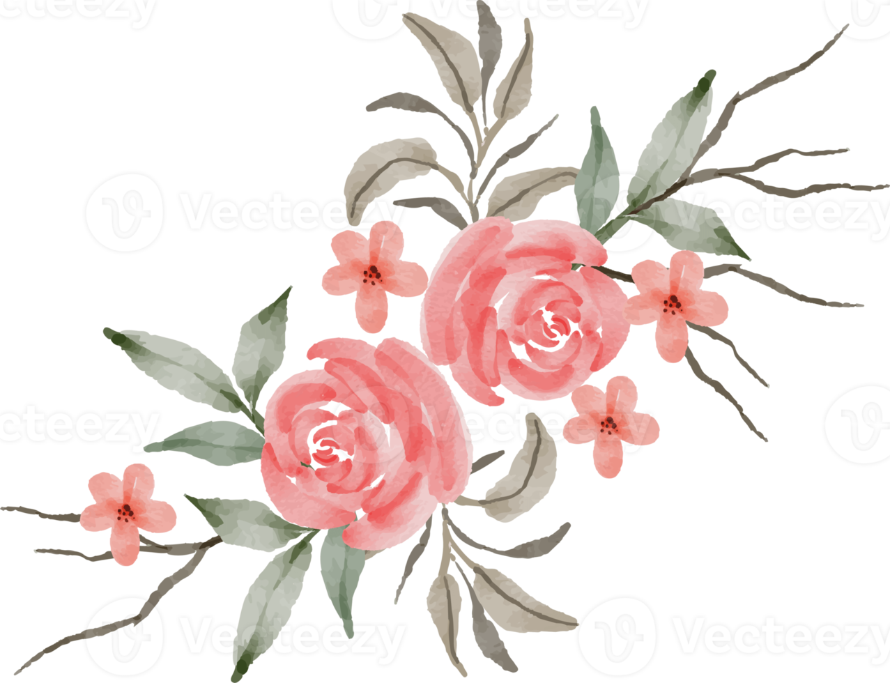 mooi waterverf bloem arrangement png