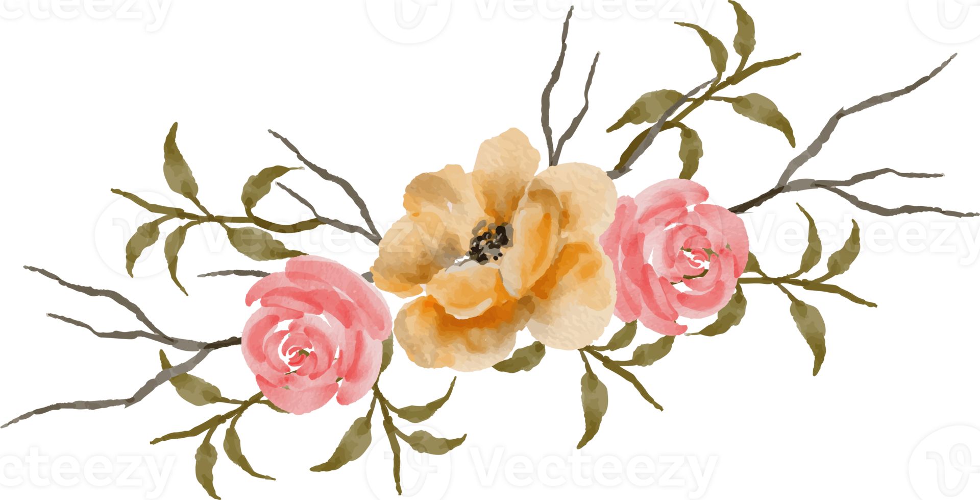 mooi waterverf bloem arrangement png