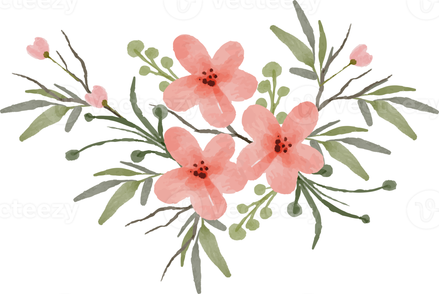 beautiful watercolor flower arrangement png