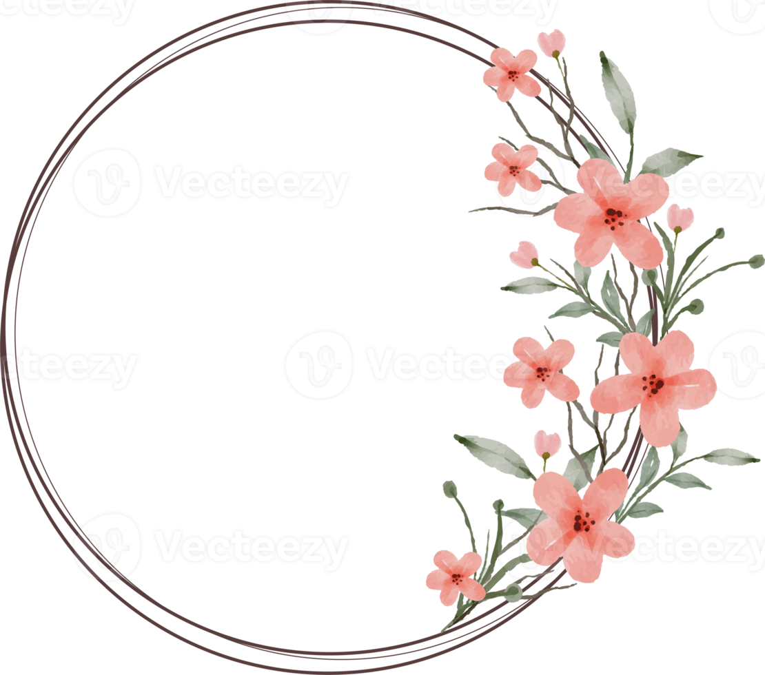 beautiful watercolor flower wreath png