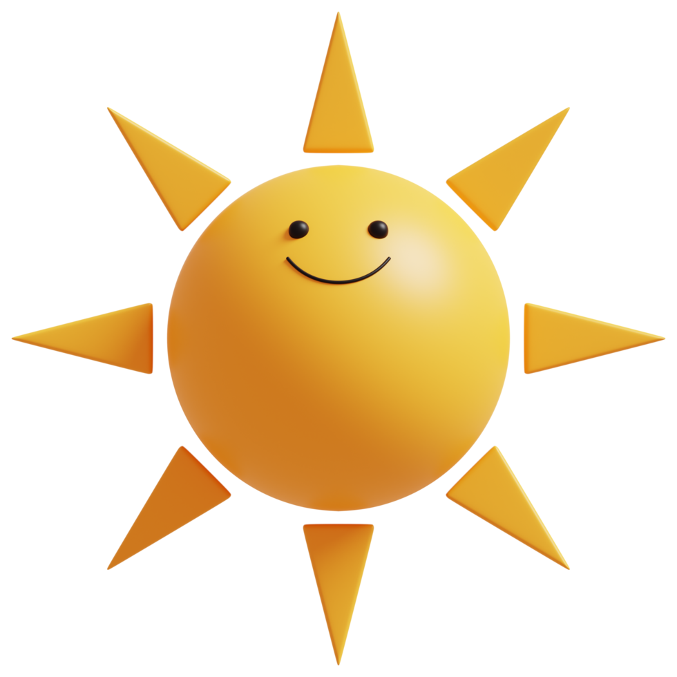 Happy sun.3D rendering. png