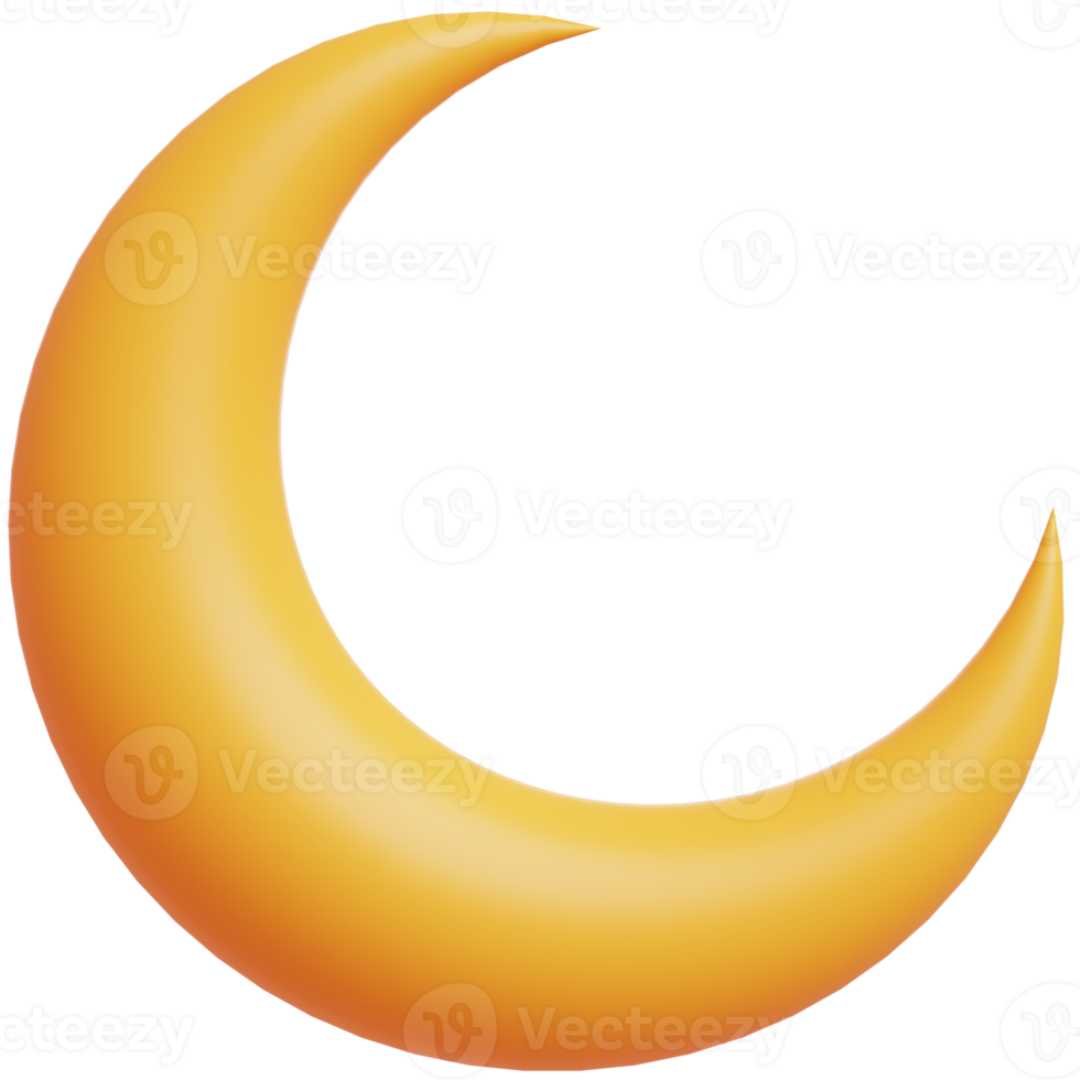 3d d'oro mezzaluna luna.minimal elemento stile. png