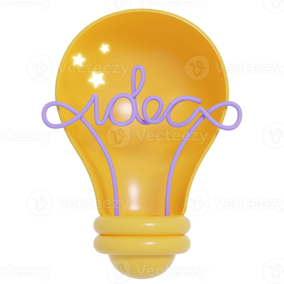 3d light bulb.Creative and idea concept.3D render illustration. png