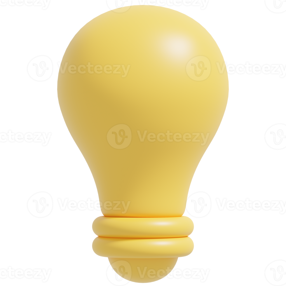 3d light bulb.Creative and idea concept.3D render illustration. png