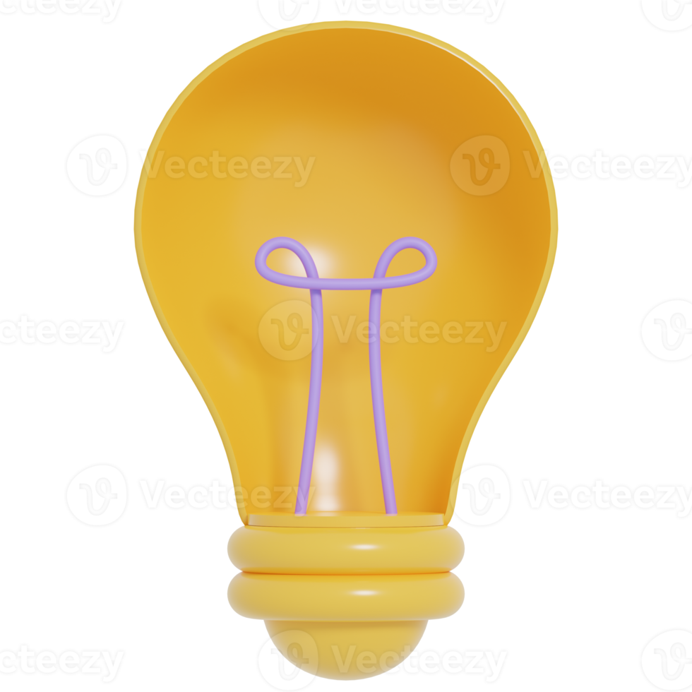 3d lumière ampoule.créatif et idée concept.3d rendre illustration. png