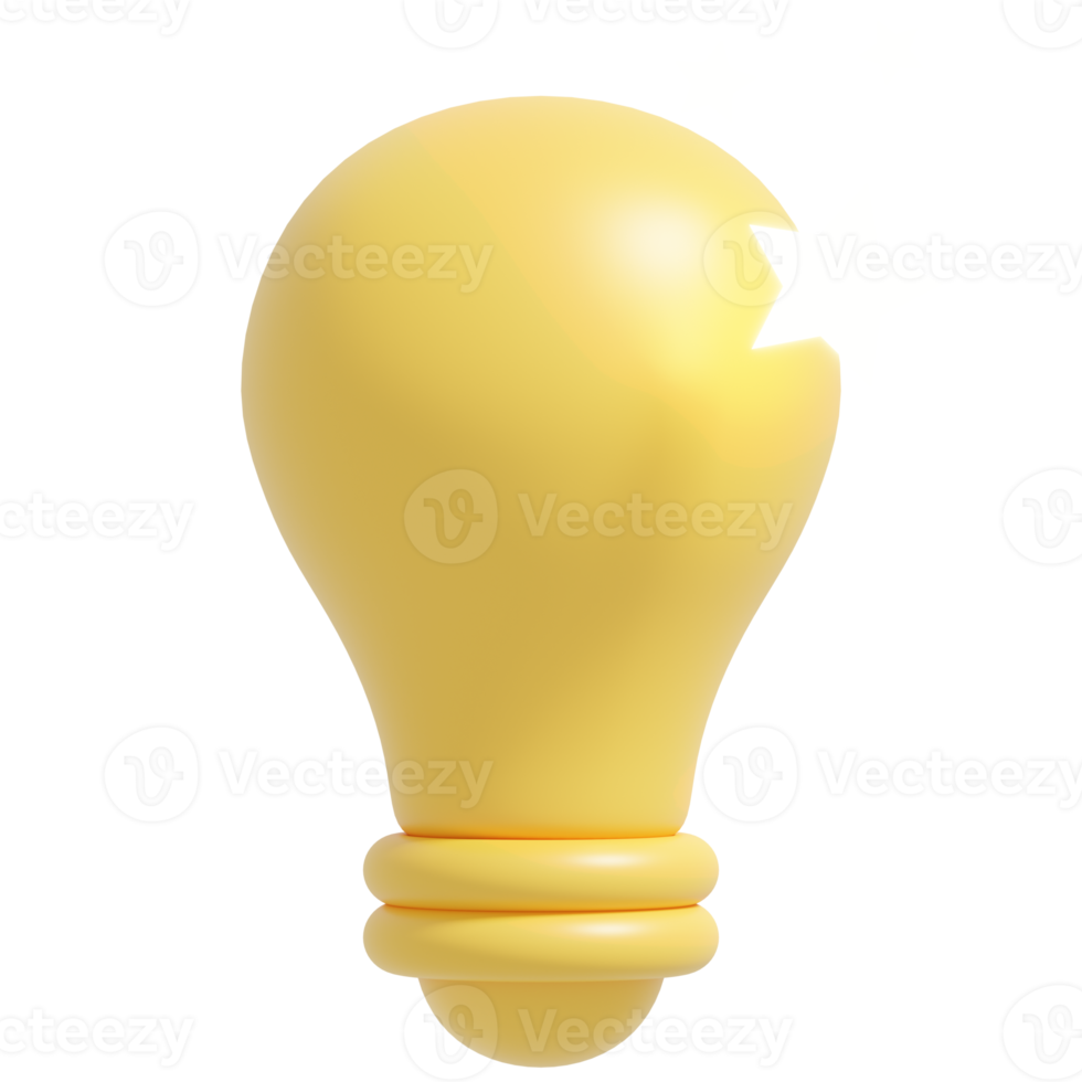 3d light bulb.Creative and idea concept.3D render illustration. png