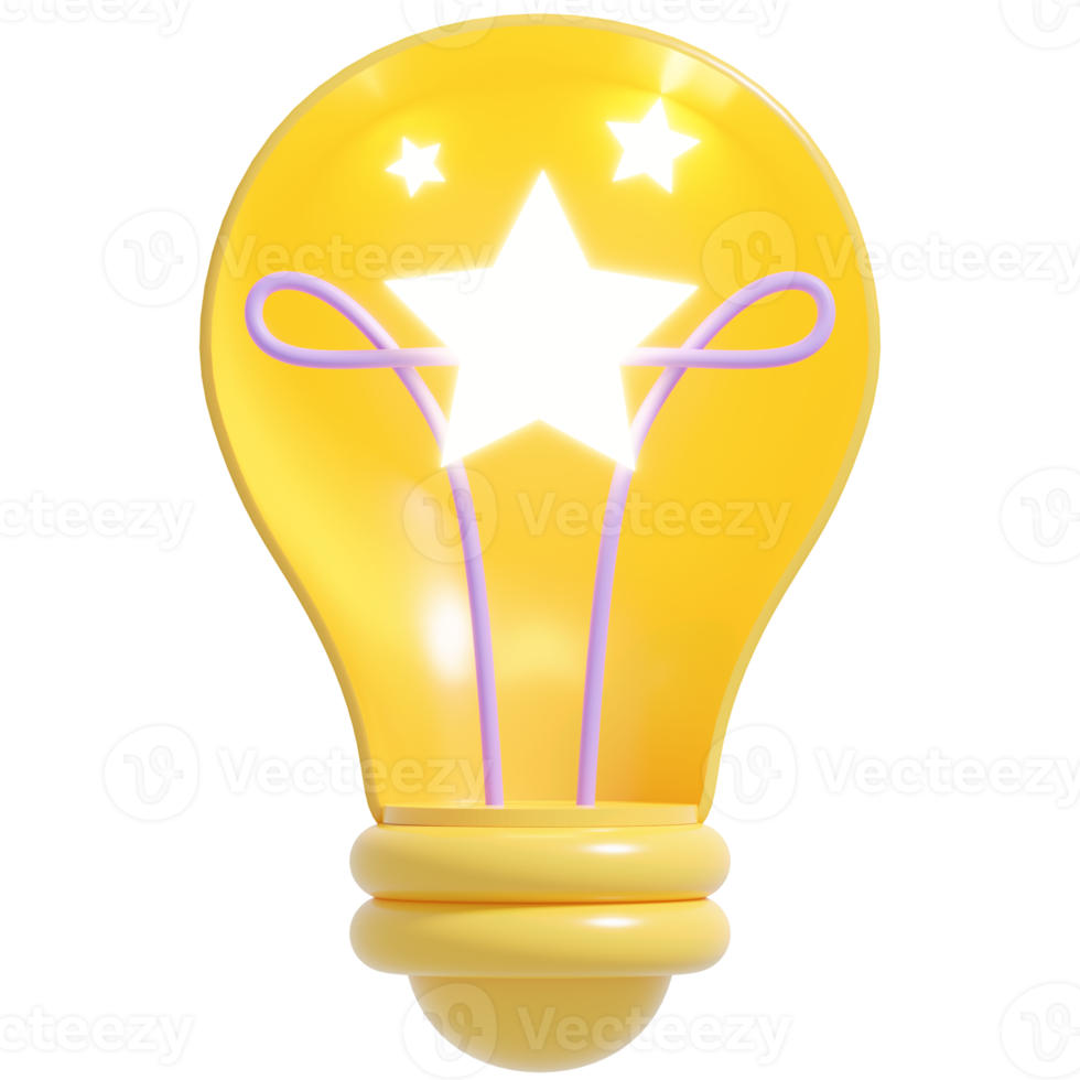 3d leggero lampadina.creativa e idea concetto.3d rendere illustrazione. png