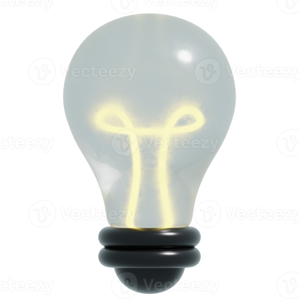 3d light bulb.Creative and idea concept.3D render illustration. png