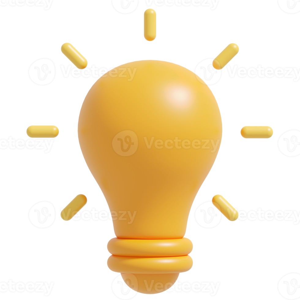 3d light bulb.Creative and idea concept.3D render illustration. png