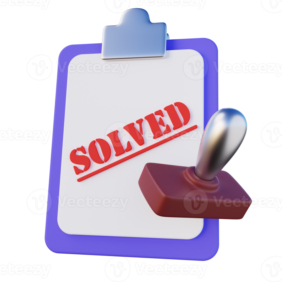 3d Illustration of Solved Case Document png