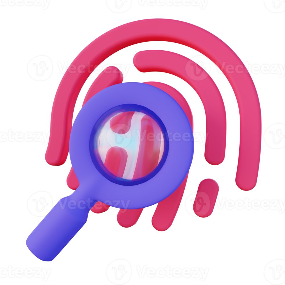 3d Illustration of Fingerprint DNA Search png