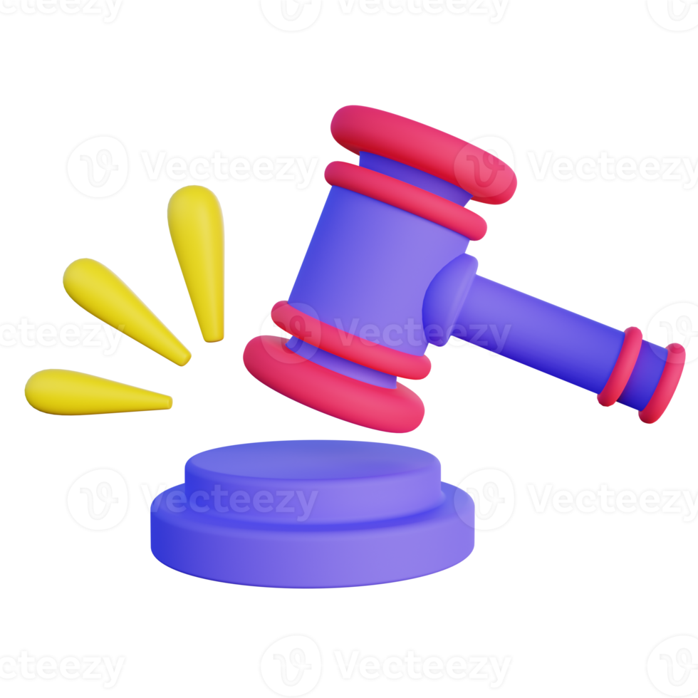 3d Illustration of Law Gavel png