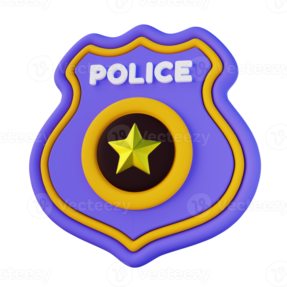 3d Illustration of Police Badge png