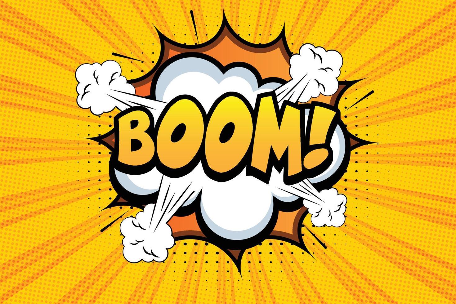 Cartoon style kaboom comic sound effect vector illustration