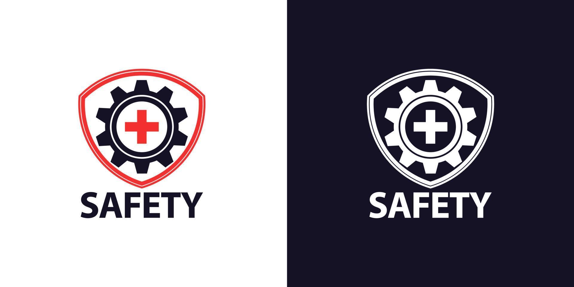 safety first logo with shield border vector eps