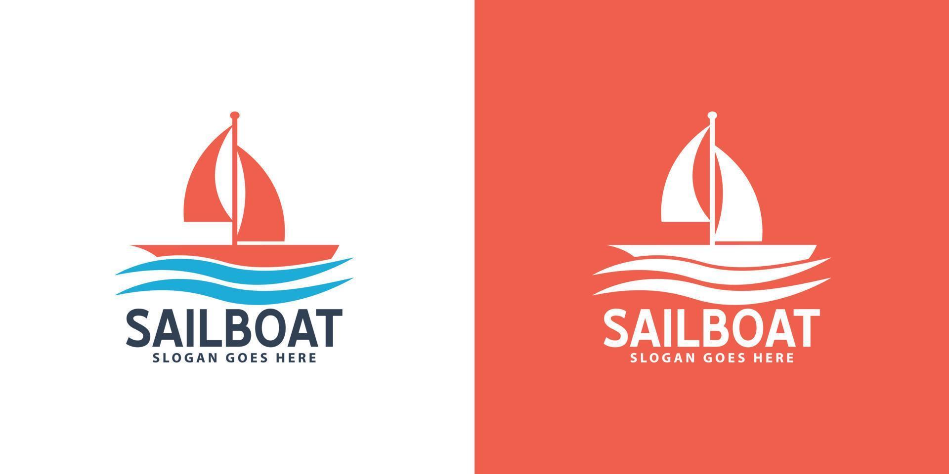 sailboat logo simple design vector eps