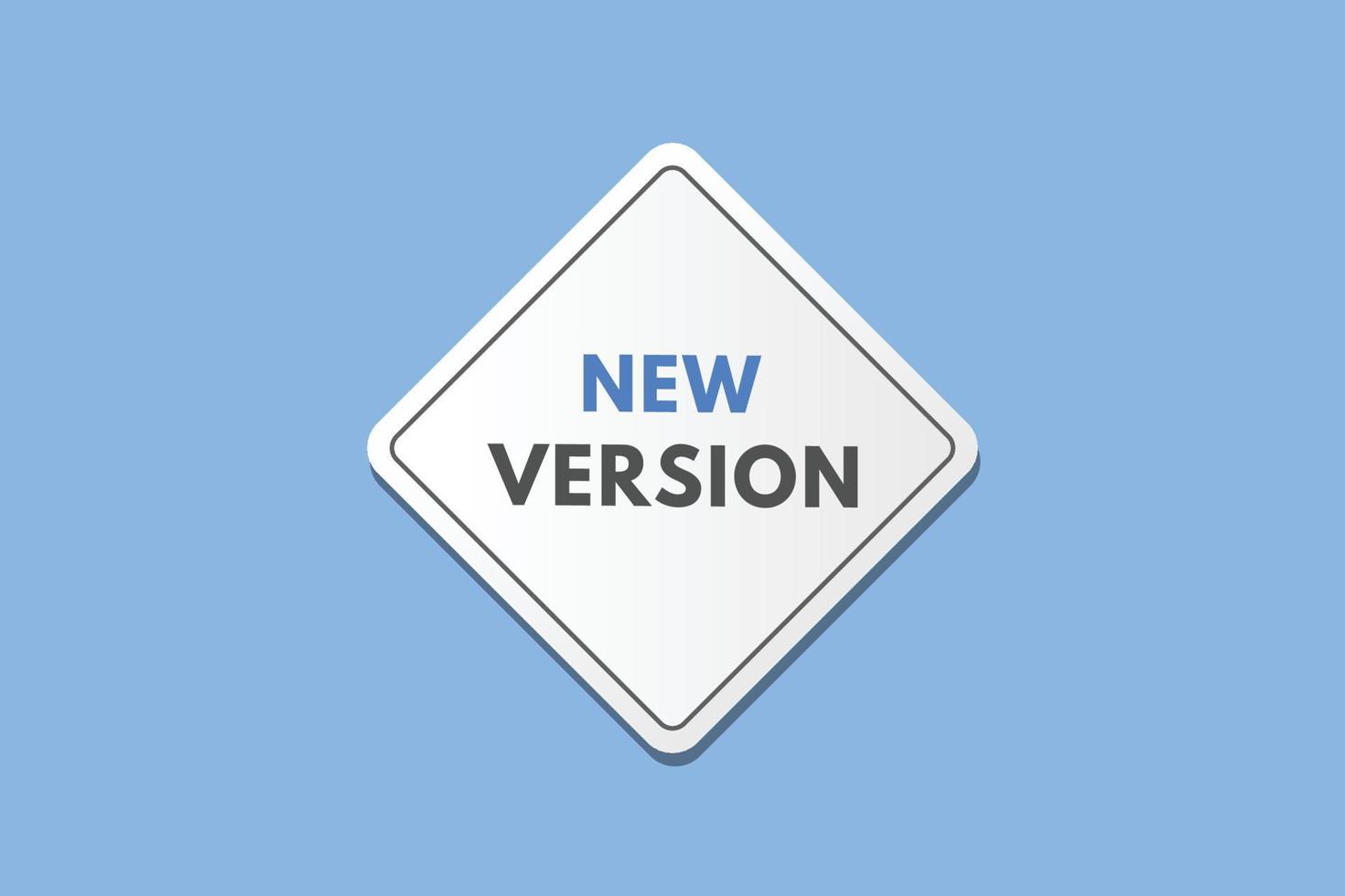 nuevo versión texto botón. nuevo versión firmar icono etiqueta pegatina web botones vector