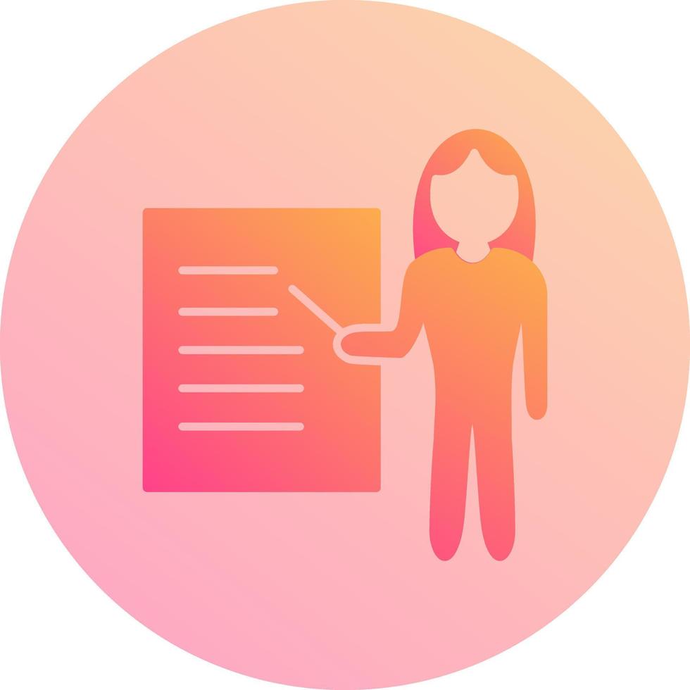 Unique Female Presenter Vector Icon