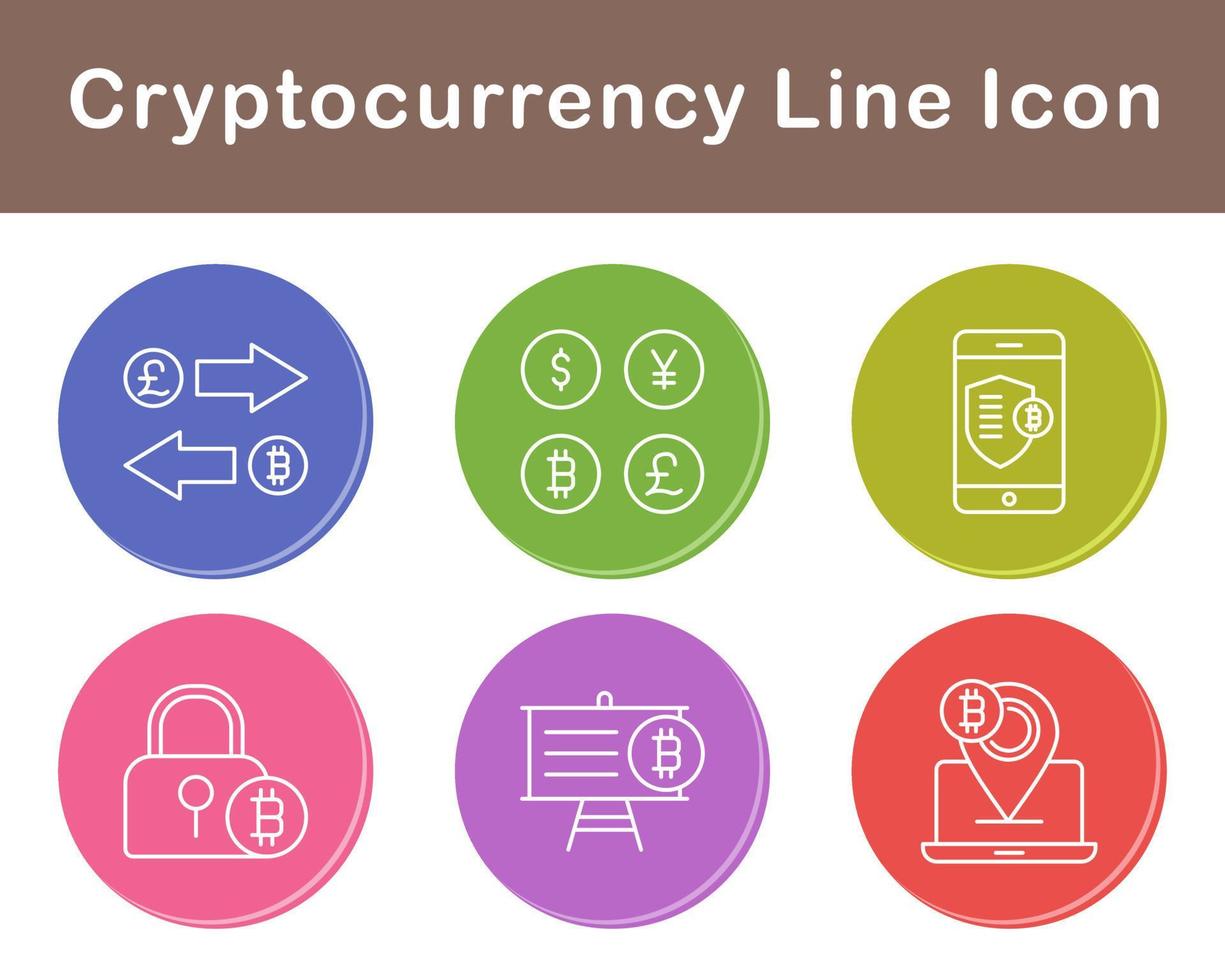 Bitcoin And Cryptocurrency Vector Icon Set