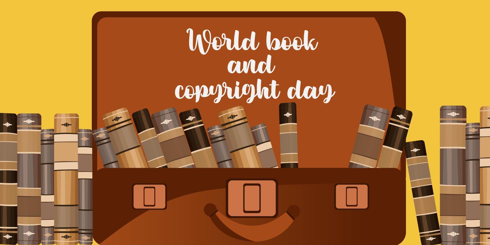 World book day illustration vector. Flat illustration of world book day web banner template vector. vector