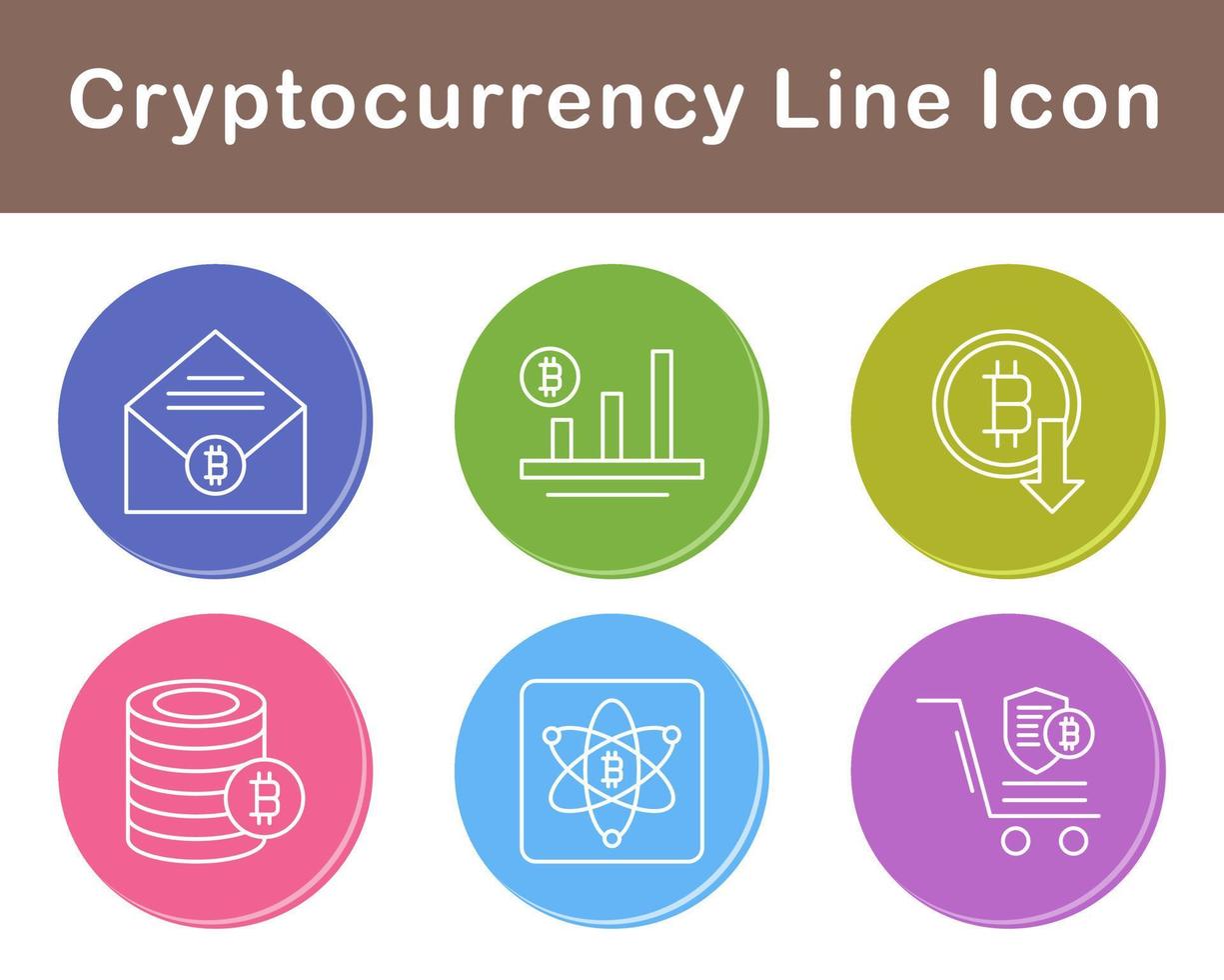 Bitcoin And Cryptocurrency Vector Icon Set