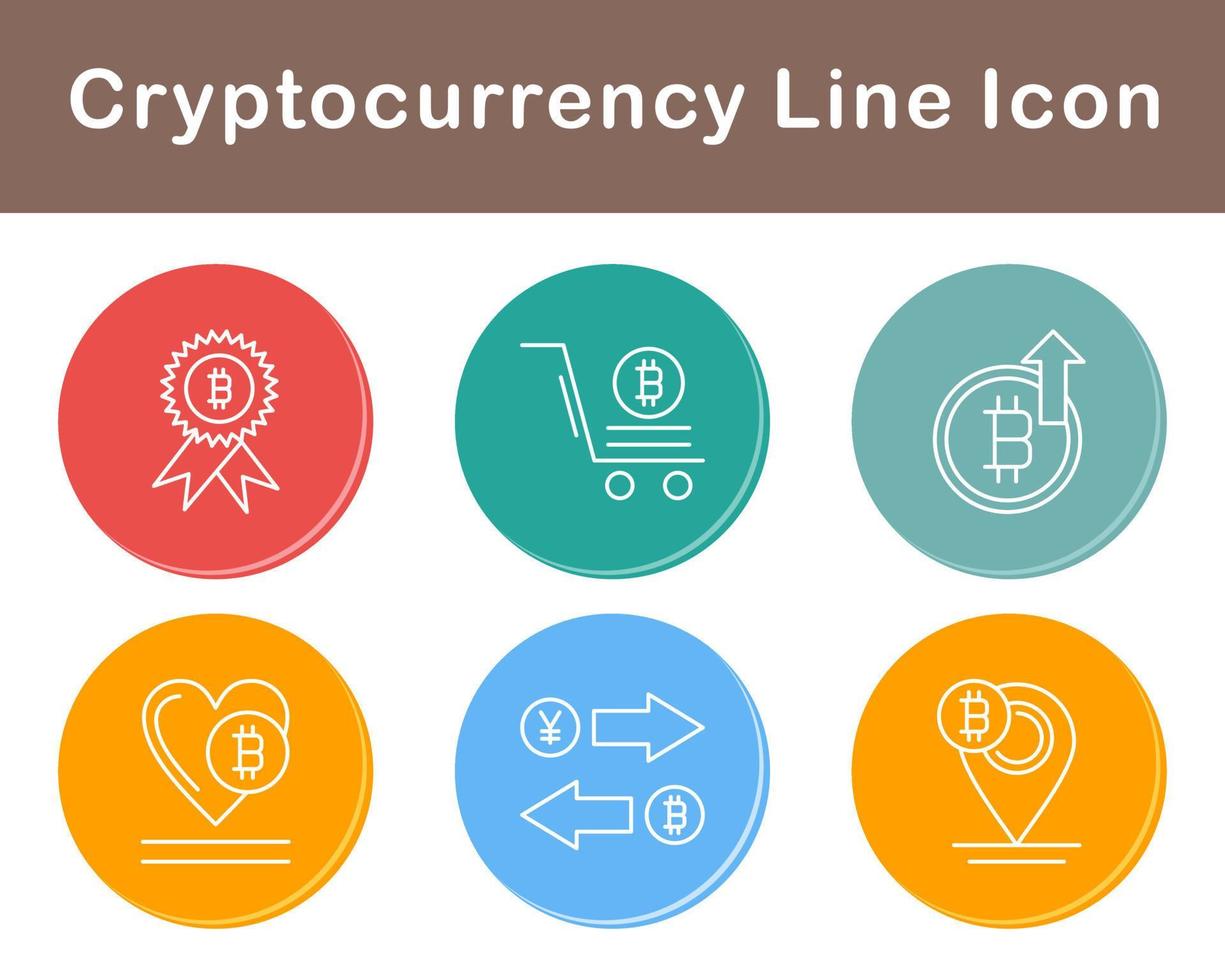 Bitcoin And Cryptocurrency Vector Icon Set