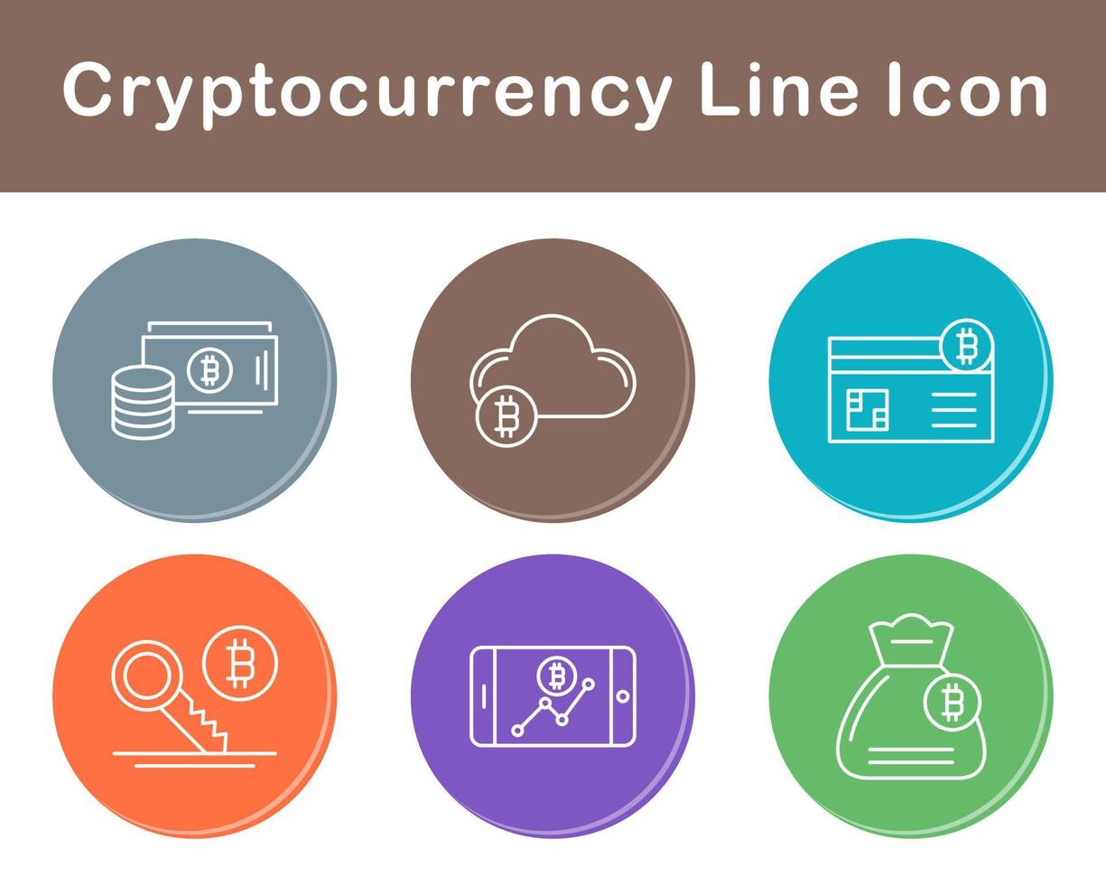 Bitcoin And Cryptocurrency Vector Icon Set