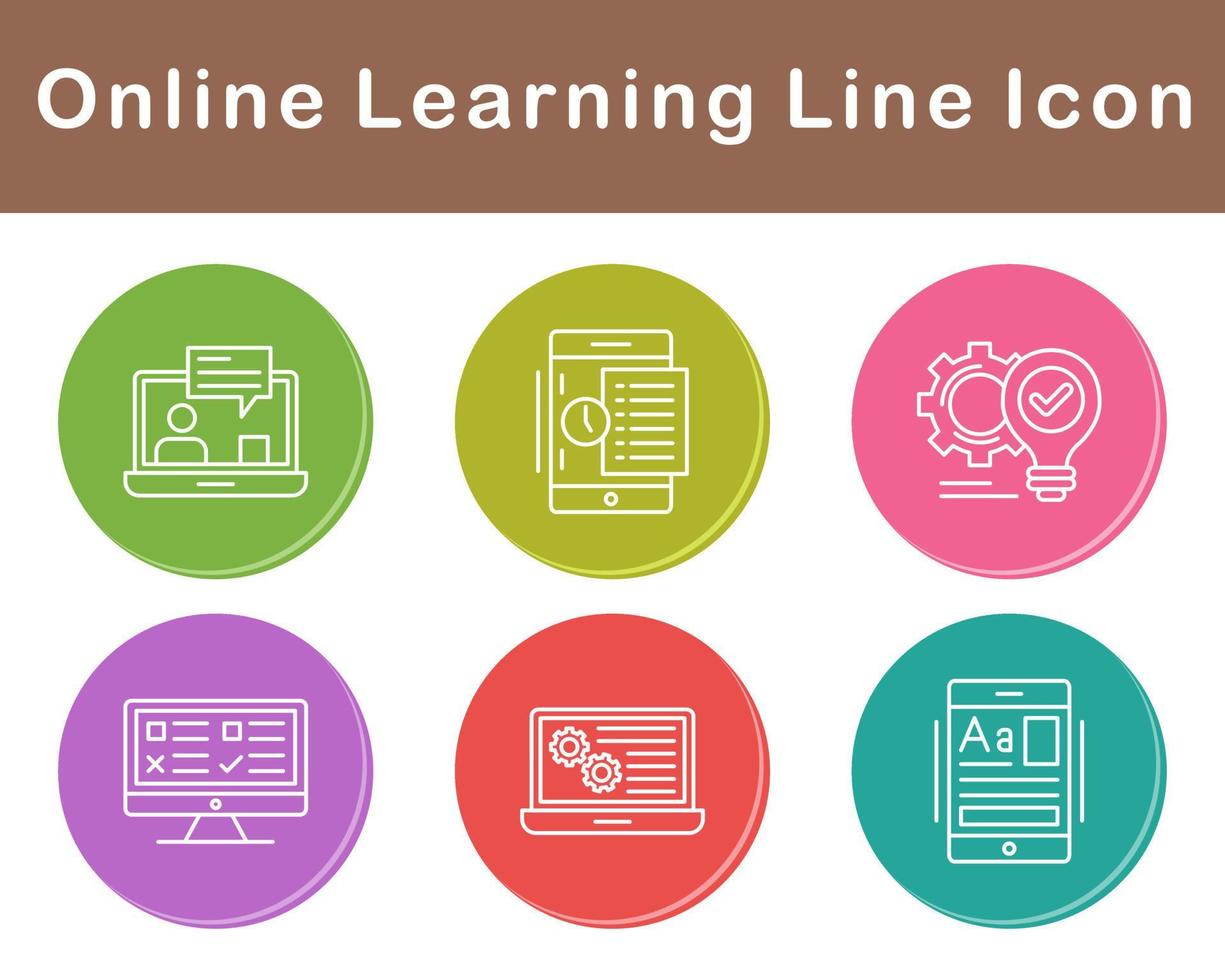 Online Learning Vector Icon Set