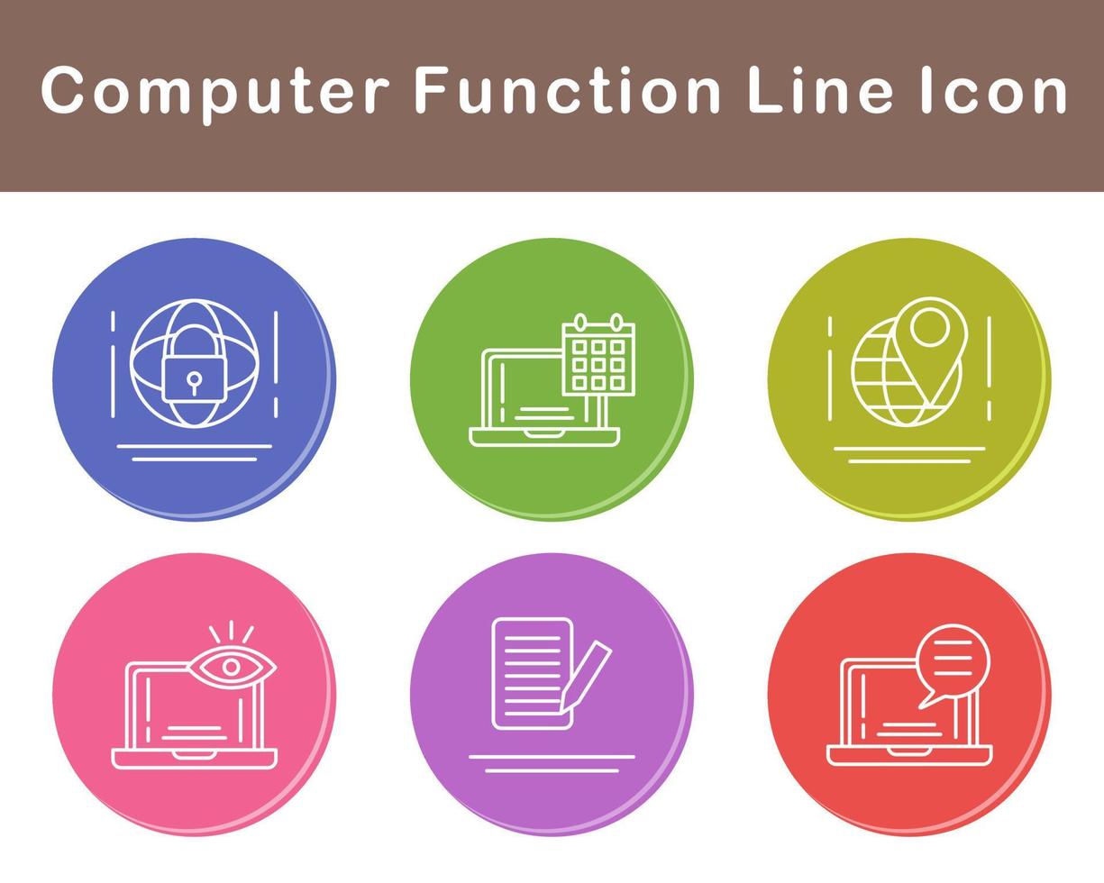 Computer Function Vector Icon Set