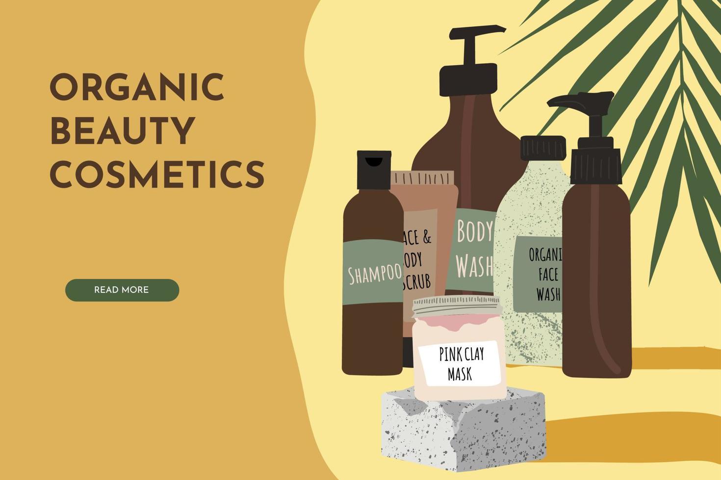 cosmetic landing page template vector